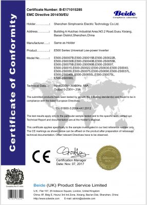 emc certificate e500