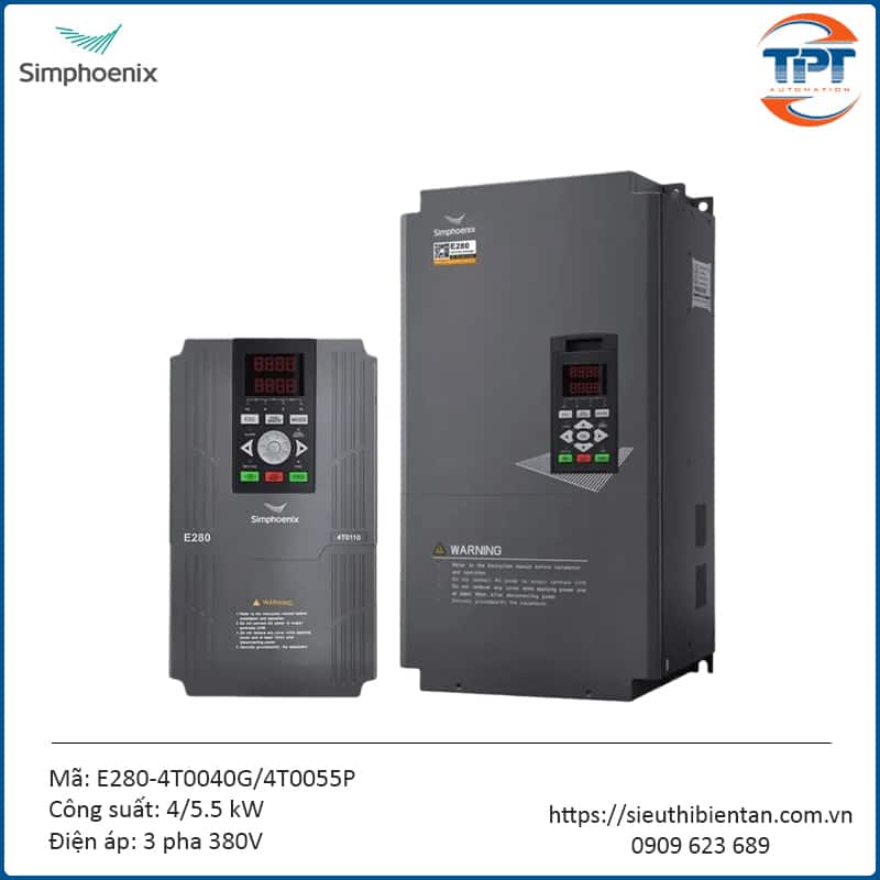 Biến tần Simphoenix E280-4T0040G/4T0055P 4/5.5kW 3 pha 380V tại Nhà Bè TPHCM