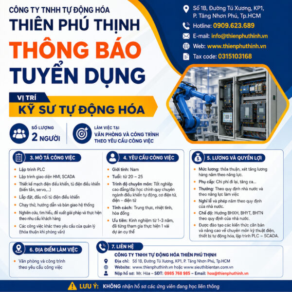 Tuyển Dụng Kỹ Sư Tự Động Hóa – Lập Trình PLC/HMI/SCADA Tại TP.HCM 41